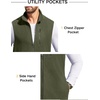 image:imageCOOFANDY Mens Lightweight Fleece Vest Sleeveless Zip Up Warm Jacket Casual Outerwear Vests With PocketsArmy Green