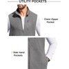 image:imageCOOFANDY Mens Lightweight Fleece Vest Sleeveless Zip Up Warm Jacket Casual Outerwear Vests With PocketsGrey