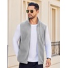 image:imageCOOFANDY Mens Lightweight Fleece Vest Sleeveless Zip Up Warm Jacket Casual Outerwear Vests With PocketsLight Grey