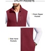 image:imageCOOFANDY Mens Lightweight Fleece Vest Sleeveless Zip Up Warm Jacket Casual Outerwear Vests With PocketsWine Red