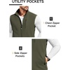 image:imageCOOFANDY Mens Lightweight Softshell Vest Windproof Sleeveless Jacket Zip Up Fleece Lined Vest Outerwear for Golf RunningArmy Green