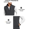 image:imageCOOFANDY Mens Lightweight Softshell Vest Windproof Sleeveless Jacket Zip Up Fleece Lined Vest Outerwear for Golf RunningDark Grey