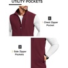 image:imageCOOFANDY Mens Lightweight Softshell Vest Windproof Sleeveless Jacket Zip Up Fleece Lined Vest Outerwear for Golf RunningRed