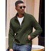 image:imageCOOFANDY Mens Lightweight Varsity Jacket Casual Bomber Jackets Waffle Zip Up Sweatshirts with PocketArmy Green