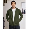 image:imageCOOFANDY Mens Lightweight Varsity Jacket Casual Bomber Jackets Waffle Zip Up Sweatshirts with PocketArmy Green