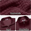 image:imageCOOFANDY Mens Lightweight Varsity Jacket Casual Bomber Jackets Waffle Zip Up Sweatshirts with PocketDark Red