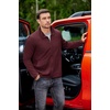 image:imageCOOFANDY Mens Lightweight Varsity Jacket Casual Bomber Jackets Waffle Zip Up Sweatshirts with PocketDark Red