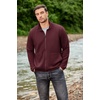 image:imageCOOFANDY Mens Lightweight Varsity Jacket Casual Bomber Jackets Waffle Zip Up Sweatshirts with PocketDark Red