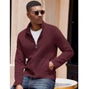 image:imageCOOFANDY Mens Lightweight Varsity Jacket Casual Bomber Jackets Waffle Zip Up Sweatshirts with PocketDark Red
