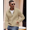 image:imageCOOFANDY Mens Lightweight Varsity Jacket Casual Bomber Jackets Waffle Zip Up Sweatshirts with PocketKahki