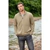 image:imageCOOFANDY Mens Lightweight Varsity Jacket Casual Bomber Jackets Waffle Zip Up Sweatshirts with PocketKahki