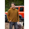 image:imageCOOFANDY Mens Lightweight Varsity Jacket Casual Bomber Jackets Waffle Zip Up Sweatshirts with PocketLight Brown
