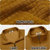 image:imageCOOFANDY Mens Lightweight Varsity Jacket Casual Bomber Jackets Waffle Zip Up Sweatshirts with PocketLight Brown