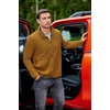 image:imageCOOFANDY Mens Lightweight Varsity Jacket Casual Bomber Jackets Waffle Zip Up Sweatshirts with PocketLight Brown