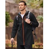 image:imageCOOFANDY Mens Long Raincoat Ligtweight Rain Jacket Waterproof Outdoor Jackets with HoodBlackOrange