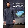 image:imageCOOFANDY Mens Long Raincoat Ligtweight Rain Jacket Waterproof Outdoor Jackets with HoodCharcoal Grey