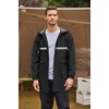 image:imageCOOFANDY Mens Long Raincoat Ligtweight Rain Jacket Waterproof Outdoor Jackets with HoodSilver StripBlack