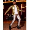 image:imageCOOFANDY Mens Metallic Jacket 70s Disco Dance Party Costume Shiny Varsity Zipper Baseball Bomber Jacket01gold