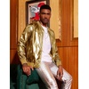 image:imageCOOFANDY Mens Metallic Jacket 70s Disco Dance Party Costume Shiny Varsity Zipper Baseball Bomber Jacket01gold