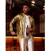 image:imageCOOFANDY Mens Metallic Jacket 70s Disco Dance Party Costume Shiny Varsity Zipper Baseball Bomber Jacket01gold