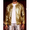 image:imageCOOFANDY Mens Metallic Jacket 70s Disco Dance Party Costume Shiny Varsity Zipper Baseball Bomber Jacket01gold