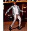 image:imageCOOFANDY Mens Metallic Jacket 70s Disco Dance Party Costume Shiny Varsity Zipper Baseball Bomber Jacket02silver