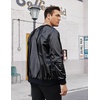 image:imageCOOFANDY Mens Metallic Jacket 70s Disco Dance Party Costume Shiny Varsity Zipper Baseball Bomber JacketBlack
