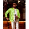 image:imageCOOFANDY Mens Metallic Jacket 70s Disco Dance Party Costume Shiny Varsity Zipper Baseball Bomber JacketLemon