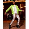 image:imageCOOFANDY Mens Metallic Jacket 70s Disco Dance Party Costume Shiny Varsity Zipper Baseball Bomber JacketLemon
