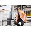 image:imageCOOFANDY Mens Metallic Jacket 70s Disco Dance Party Costume Shiny Varsity Zipper Baseball Bomber JacketOrange