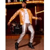 image:imageCOOFANDY Mens Metallic Jacket 70s Disco Dance Party Costume Shiny Varsity Zipper Baseball Bomber JacketOrange