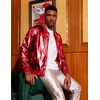 image:imageCOOFANDY Mens Metallic Jacket 70s Disco Dance Party Costume Shiny Varsity Zipper Baseball Bomber JacketRed