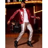 image:imageCOOFANDY Mens Metallic Jacket 70s Disco Dance Party Costume Shiny Varsity Zipper Baseball Bomber JacketRed