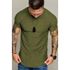 image:imageCOOFANDY Mens Muscle TShirt Pleated Raglan Sleeve Bodybuilding Gym Tee Short Sleeve Fashion Workout Shirts Hipster ShirtArmy Green