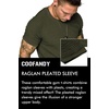 image:imageCOOFANDY Mens Muscle TShirt Pleated Raglan Sleeve Bodybuilding Gym Tee Short Sleeve Fashion Workout Shirts Hipster ShirtArmy Green