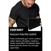 image:imageCOOFANDY Mens Muscle TShirt Pleated Raglan Sleeve Bodybuilding Gym Tee Short Sleeve Fashion Workout Shirts Hipster ShirtBlack