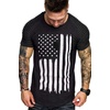 image:imageCOOFANDY Mens Muscle TShirt Pleated Raglan Sleeve Bodybuilding Gym Tee Short Sleeve Fashion Workout Shirts Hipster ShirtBlack American Flag