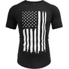 image:imageCOOFANDY Mens Muscle TShirt Pleated Raglan Sleeve Bodybuilding Gym Tee Short Sleeve Fashion Workout Shirts Hipster ShirtBlack American Flag