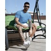 image:imageCOOFANDY Mens Muscle TShirt Pleated Raglan Sleeve Bodybuilding Gym Tee Short Sleeve Fashion Workout Shirts Hipster ShirtClear Blue