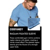 image:imageCOOFANDY Mens Muscle TShirt Pleated Raglan Sleeve Bodybuilding Gym Tee Short Sleeve Fashion Workout Shirts Hipster ShirtClear Blue