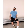 image:imageCOOFANDY Mens Muscle TShirt Pleated Raglan Sleeve Bodybuilding Gym Tee Short Sleeve Fashion Workout Shirts Hipster ShirtClear Blue
