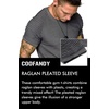 image:imageCOOFANDY Mens Muscle TShirt Pleated Raglan Sleeve Bodybuilding Gym Tee Short Sleeve Fashion Workout Shirts Hipster ShirtGrey