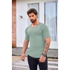 image:imageCOOFANDY Mens Muscle TShirt Pleated Raglan Sleeve Bodybuilding Gym Tee Short Sleeve Fashion Workout Shirts Hipster ShirtLight Green