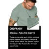 image:imageCOOFANDY Mens Muscle TShirt Pleated Raglan Sleeve Bodybuilding Gym Tee Short Sleeve Fashion Workout Shirts Hipster ShirtLight Green