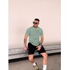 image:imageCOOFANDY Mens Muscle TShirt Pleated Raglan Sleeve Bodybuilding Gym Tee Short Sleeve Fashion Workout Shirts Hipster ShirtLight Green