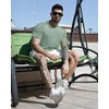 image:imageCOOFANDY Mens Muscle TShirt Pleated Raglan Sleeve Bodybuilding Gym Tee Short Sleeve Fashion Workout Shirts Hipster ShirtLight Green