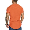 image:imageCOOFANDY Mens Muscle TShirt Pleated Raglan Sleeve Bodybuilding Gym Tee Short Sleeve Fashion Workout Shirts Hipster ShirtOrange