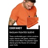 image:imageCOOFANDY Mens Muscle TShirt Pleated Raglan Sleeve Bodybuilding Gym Tee Short Sleeve Fashion Workout Shirts Hipster ShirtOrange