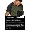 image:imageCOOFANDY Mens Muscle TShirt Pleated Raglan Sleeve Bodybuilding Gym Tee Short Sleeve Fashion Workout Shirts Hipster ShirtPattern3 Army Green  Black