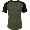 image:imageCOOFANDY Mens Muscle TShirt Pleated Raglan Sleeve Bodybuilding Gym Tee Short Sleeve Fashion Workout Shirts Hipster ShirtPattern3 Army Green  Black